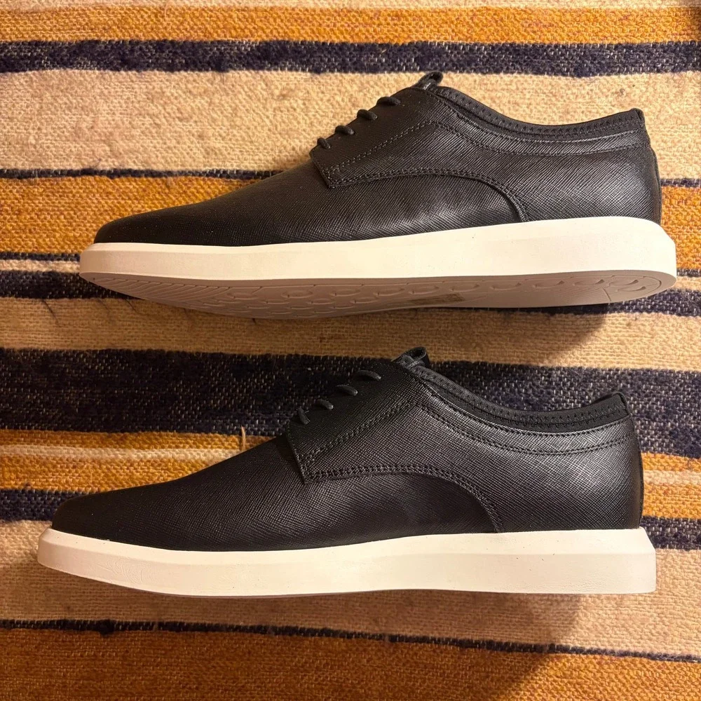 Call It Spring Colbert Oxford Sneakers 8 Black Vegan Leather Dress Shoes Hybrid